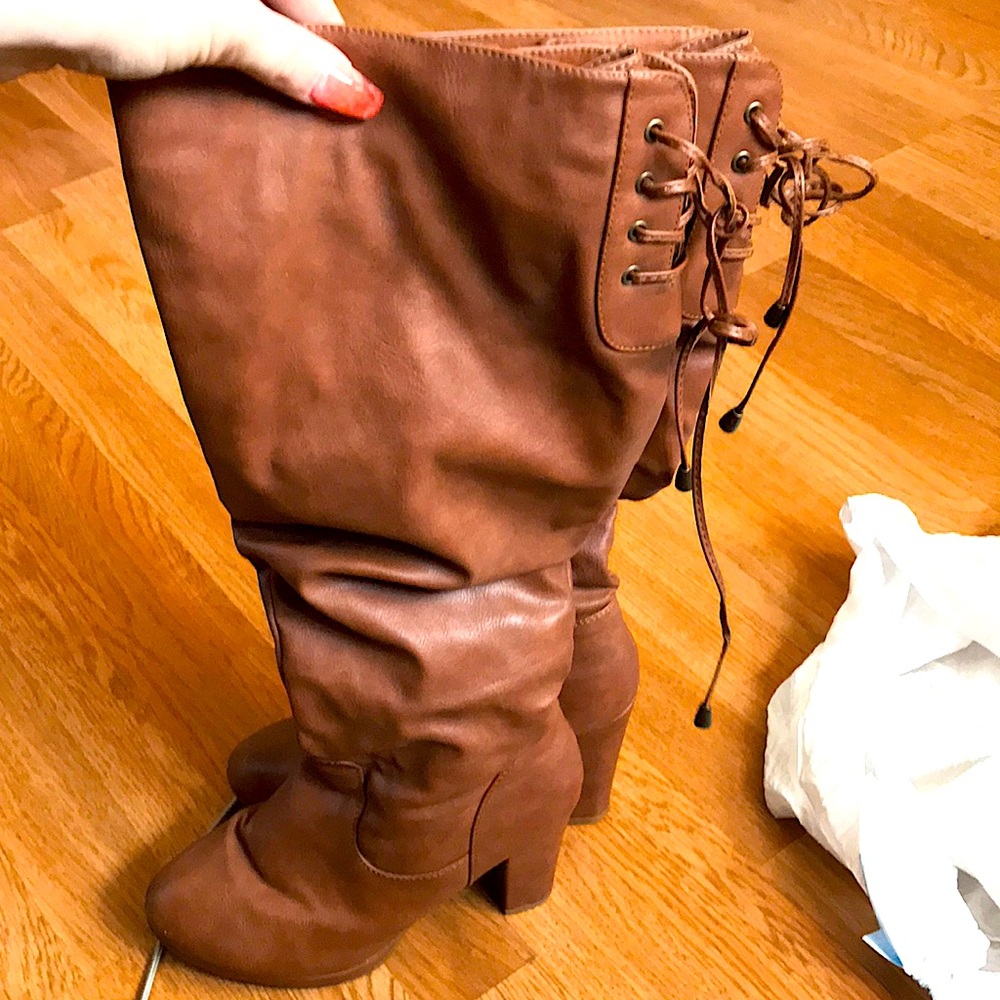 Brown Size 7.5 high heeled boots